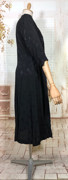 Classic Early 1940s Black Cocktail Dress