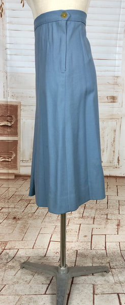 Stunning Periwinkle Blue 1940s Suit With Rouleau Waist Tie