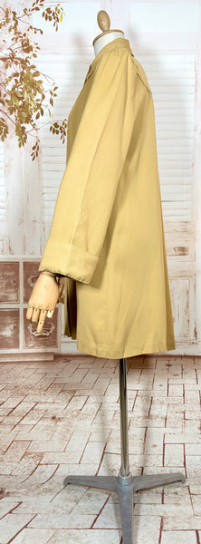 Fabulous Mustard Yellow 1940s Gabardine Swing Coat