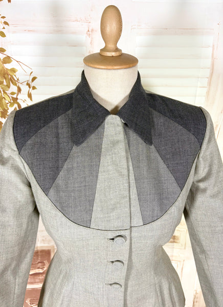 Iconic 1950s Grey Lilli Ann Blazer | Blade Runner Style