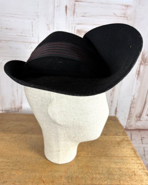Magnificent Huge Black Late 1930s / Early 1940s Sculptural Hat
