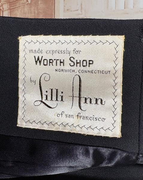 Exceptional Rare 1940s Black Label Lilli Ann Suit - Femme Fatale