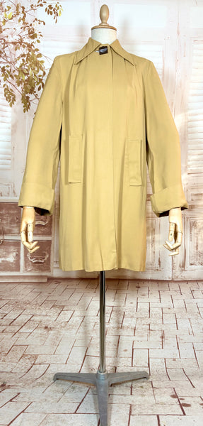 Fabulous Mustard Yellow 1940s Gabardine Swing Coat