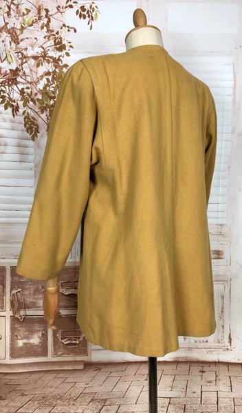 Exquisite Mustard Yellow 1940s Swing Coat