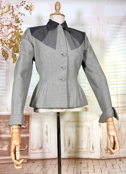 Iconic 1950s Grey Lilli Ann Blazer | Blade Runner Style