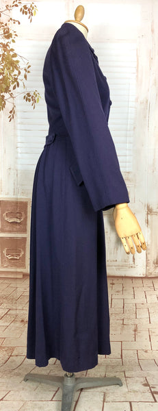 Super Rare 1940s Purple Gabardine Belt Back Princess Coat