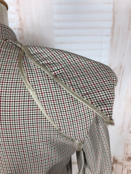 Beautiful Original Late 1940s / Early 1950s Micro Check Houndstooth Suit Life Savers By Kirkland Hall