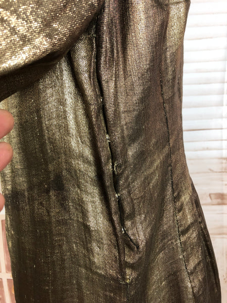 Incredible Original 1920s Antique Gold Lame Tunic