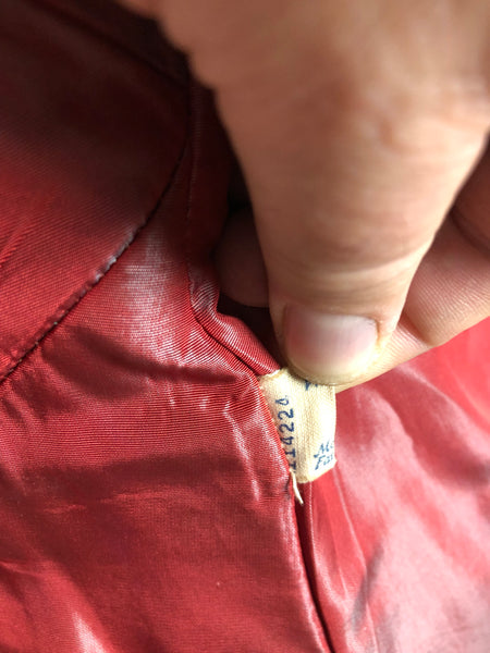 Fabulous Late 1940s / Early 1950s Red Collarless Boucle Coat