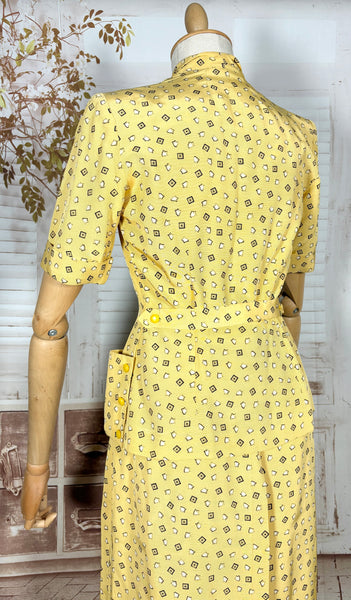 Beautiful Yellow Rayon Faille 1940s Summer Suit