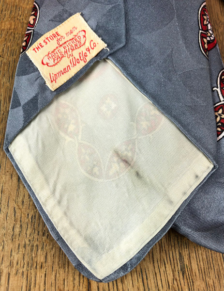 Striking Silver And Red 1940s Swing Tie By Lipman Wolfe & Co