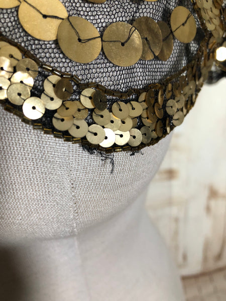 Exceptional 1930s Gold Sequin Eveningwear Capelet