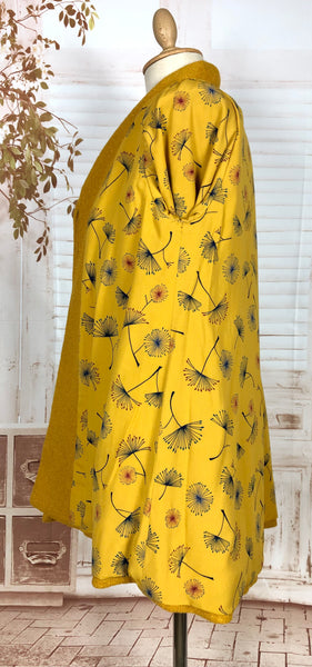 Incredible Mustard Yellow 1940s Short Swing Coat