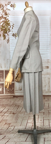 Beautiful Original Late 1940s / Early 1950s Micro Check Houndstooth Suit Life Savers By Kirkland Hall