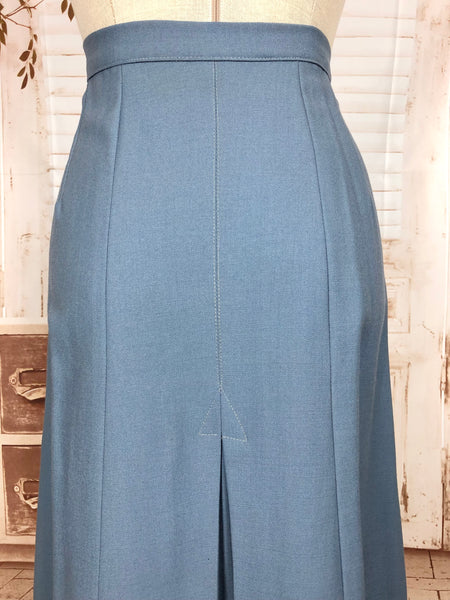 Stunning Periwinkle Blue 1940s Suit With Rouleau Waist Tie
