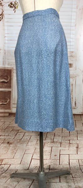 Wonderful Late 1940s Sky Blue Belted Skirt Suit