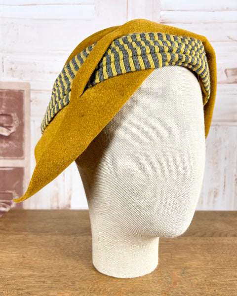 Rare Mustard Yellow Late 1920s / Early 1930s Hat