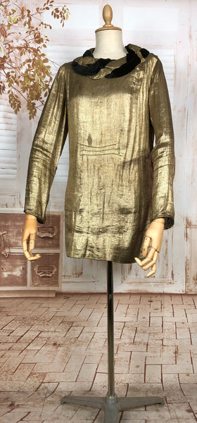Incredible Original 1920s Antique Gold Lame Tunic