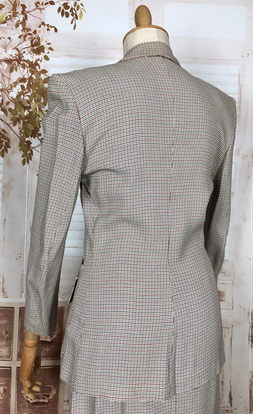 Beautiful Original Late 1940s / Early 1950s Micro Check Houndstooth Suit Life Savers By Kirkland Hall