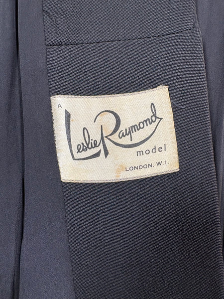 1940s Black Rayon Faille Volup Coat with Bishop Sleeves – Leslie Raymond, London