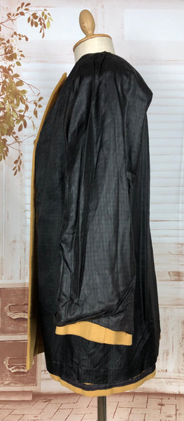 Exquisite Mustard Yellow 1940s Swing Coat