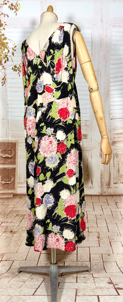 Incredible Late 1920s / Early 1930s Floral Silk Slip Dress