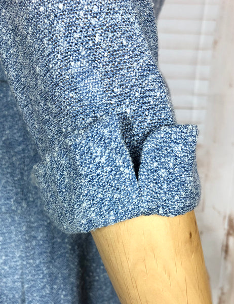 Wonderful Late 1940s Sky Blue Belted Skirt Suit