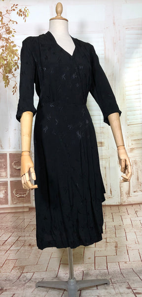 Classic Early 1940s Black Cocktail Dress