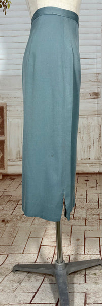 Exceptional Duck Egg Blue Tiered 1940s Suit