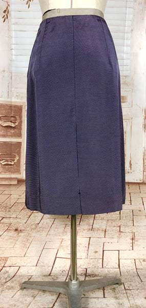 Amazing Blue Striped Rayon Faille 1940s Suit Volup Capable