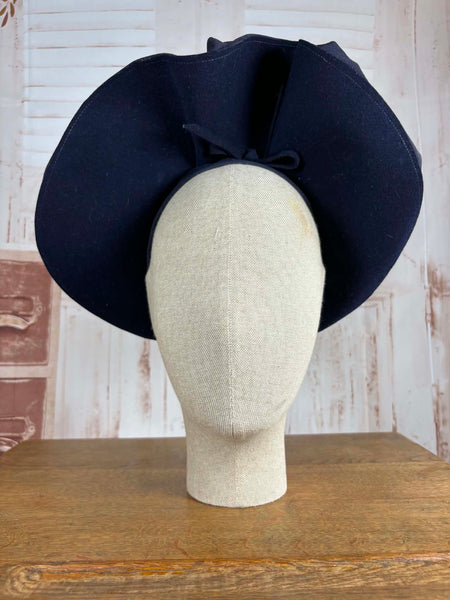 Fabulous Navy Blue 1940s Halo Hat
