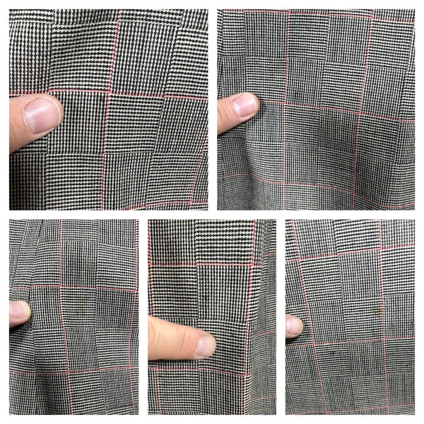 1940s Grey Checked Skirt Suit with Pink Overcheck & Button Detail
