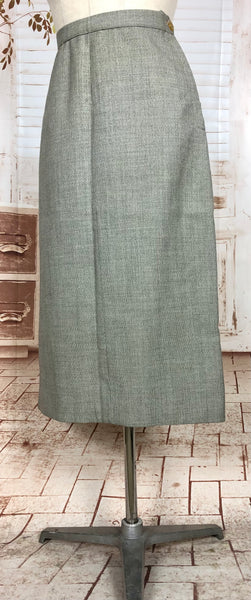 Stunning Original 1940s Vintage Grey Micro Check Skirt Suit