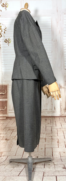 Fabulous Grey 1930s Double Breasted Skirt Suit