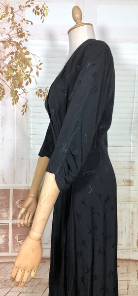 Classic Early 1940s Black Cocktail Dress