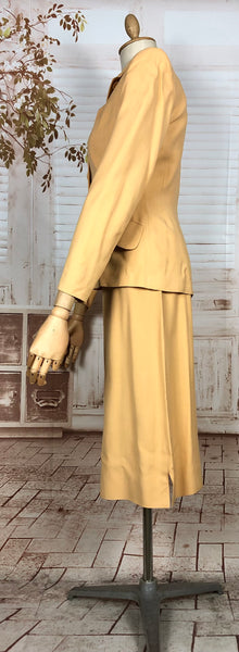 Exquisite Mustard Yellow 1940s Skirt Suit Petite