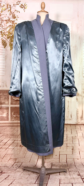 Rare Volup 1940s Periwinkle Lilac Clutch Coat With Soutache Embroidery