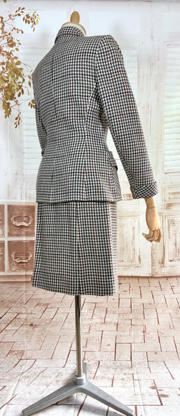 1940s Peck & Peck Houndstooth Scottish Wool Skirt Suit
