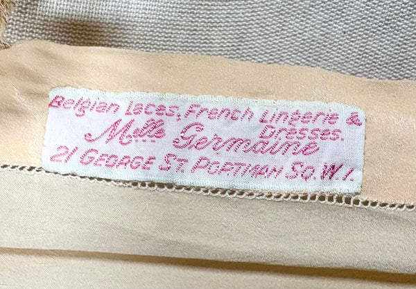 Luxurious 1920s French Lace Trimmed Silk Slip Dress Lingerie