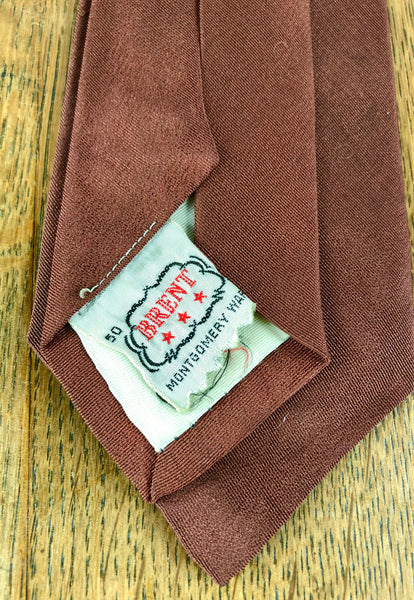 1940s/1950s Brown Rayon Swing Tie with Fishing Line & Hook Novelty Print – Brent, Montgomery Ward