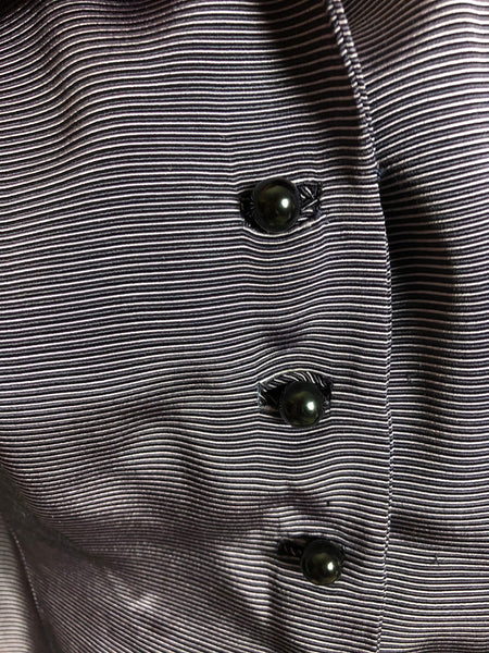 Amazing Blue Striped Rayon Faille 1940s Suit Volup Capable