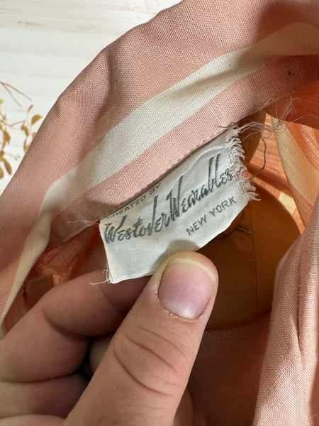 Pale Pink Striped Volup 1940s Day Dress by Westover Wearables