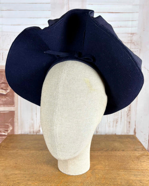 Fabulous Navy Blue 1940s Halo Hat
