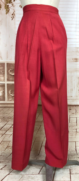 Exceptionally Rare Original 1940s Red Pant Suit By Hobbies Sportwear