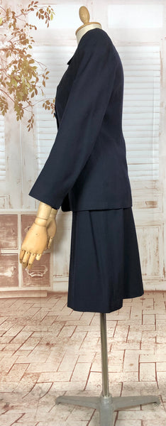 RESERVED FOR AUGGIE - Classic Navy Blue 1940s Suit With Dagger Collar