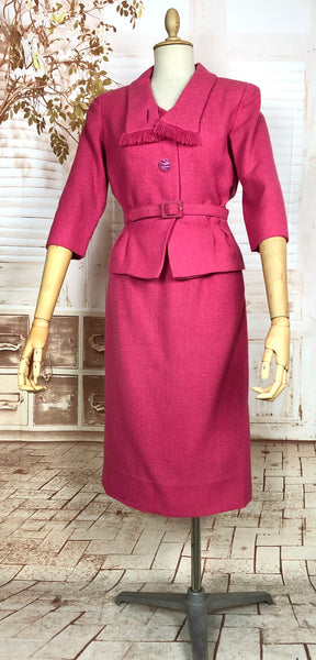 Fabulous Barbie Pink 1950s Skirt Suit By Adele California