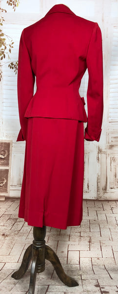 Exquisite Original 1940s Vintage Lipstick Red Betty Rose Suit