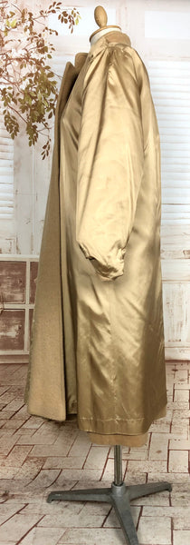 LAYAWAY PAYMENT 1 OF 2 - RESERVED FOR KARINA - Exquisite Original 1940s Vintage Tan Wool Belted Wrap Coat