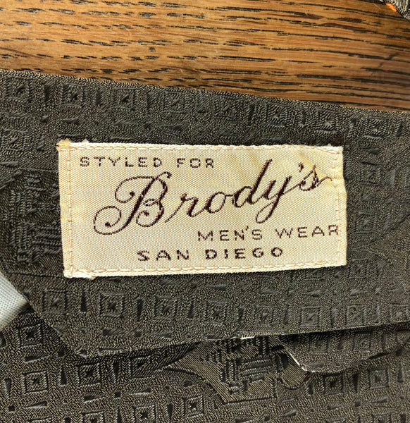 1950s Olive Tie with Candelabra Novelty Print – Styled for Brody's Men's Wear