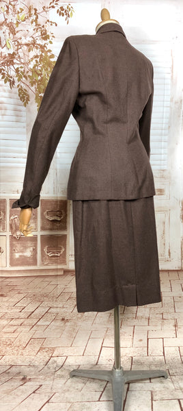 Gorgeous Milk Chocolate Brown 1940s Skirt Suit - Made in California